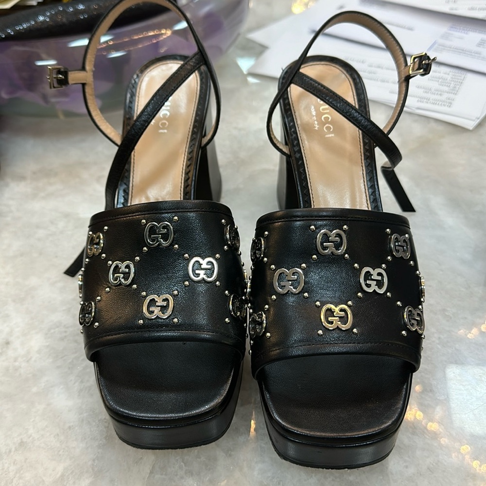 Gucci stud embellished platform sandal